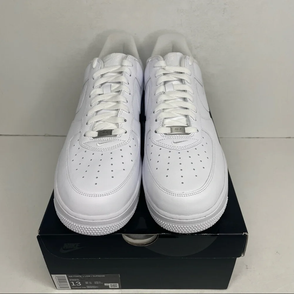 Nike Air Force 1 X Supreme “White Box Logo” NEW 2021 - Picture 2 of 4